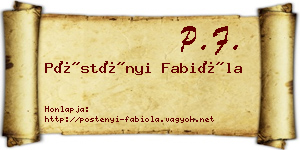 Pöstényi Fabióla névjegykártya